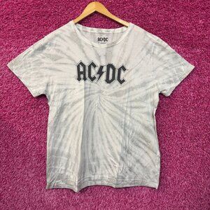 AC/DC Bedazzled Spell Out Logo Hard Rock Band Tie Dye 2XL